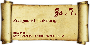 Zsigmond Taksony névjegykártya